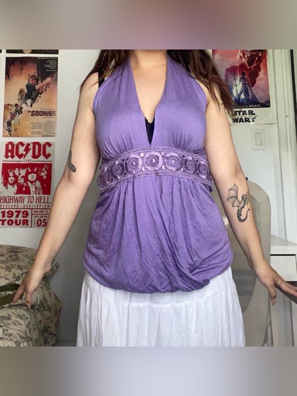 Urban Behavior Purple Halter Tank Top Going out top